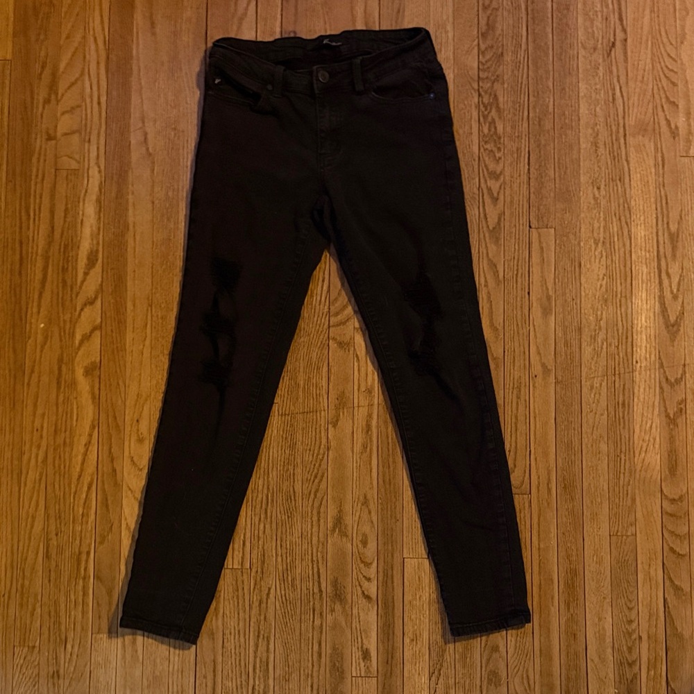 Women's Distressed Black Jeans